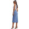 Denim High Women Fashion Waist Skirt Slit Long Jean Skirt