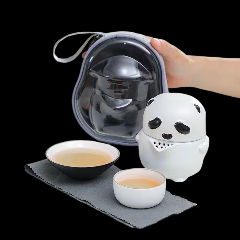 Panda Ceramic Portable Tea Set