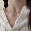 Elegant Bowknot Necklace Stylish Charm Necklace Versatile Jewelry Alloy Material Perfect for Daily Wear Parties and Date