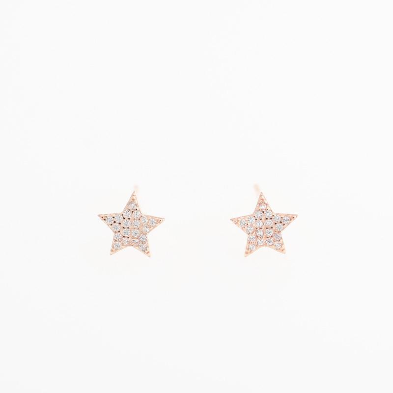 Irregular Diamond Five-pointed Star Earrings for Women Korean Style Small Fresh and Sweet Girl Fashion Earrings