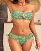2025 Floral Sexy Bandeau Bikini with Two-Piece Cross-Body Bag