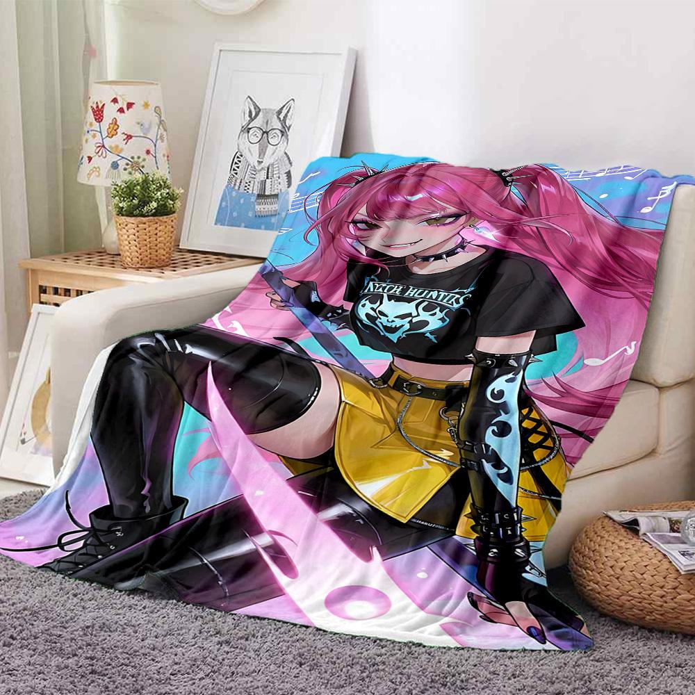 

1pc KPop Demon Hunters Soft & Warm Flannel Blanket, Multi-Purpose Throw Blanket for Couch, Sofa, Office, Bed, Camping, Travel 116 130cmx150cm