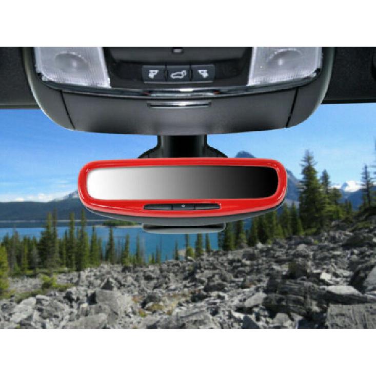 Red Interior Rearview Mirror Cover Trim Frame Decor For Jeep Grand Cherokee 17+