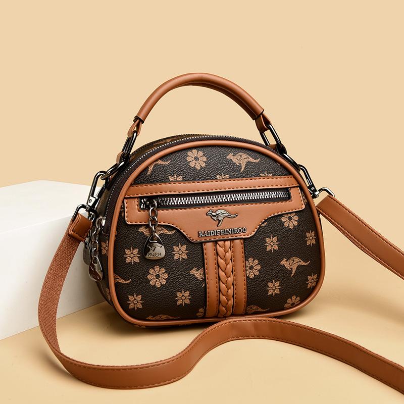 Textured Bag, Crossbody Bag, Multi-layered Women's Bag, Small Bag, Mom's Bag, Single-shoulder Bag