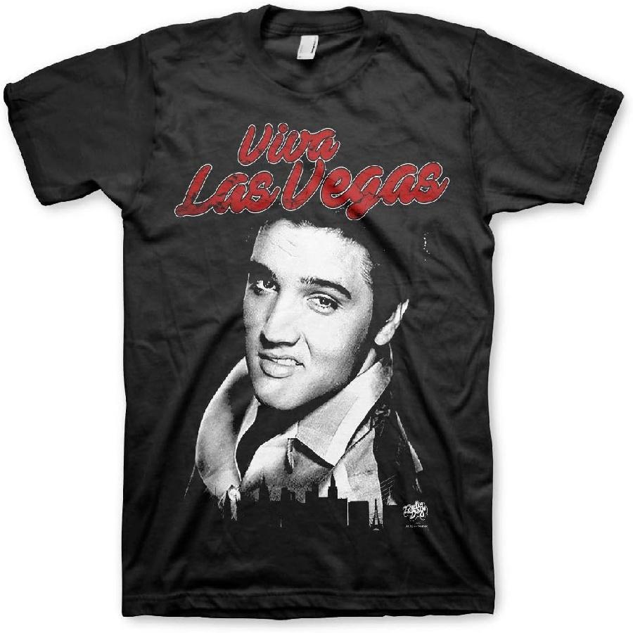 Unisex T-shirt Officially Licensed Elvis - Viva Las Vegas Mens T-Shirt (Black)
