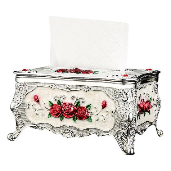 European Tissue Box Large Capacity Easy Access Tissue Box Cover Acrylic Paper Napkin Holder Luxurious Home Decoration