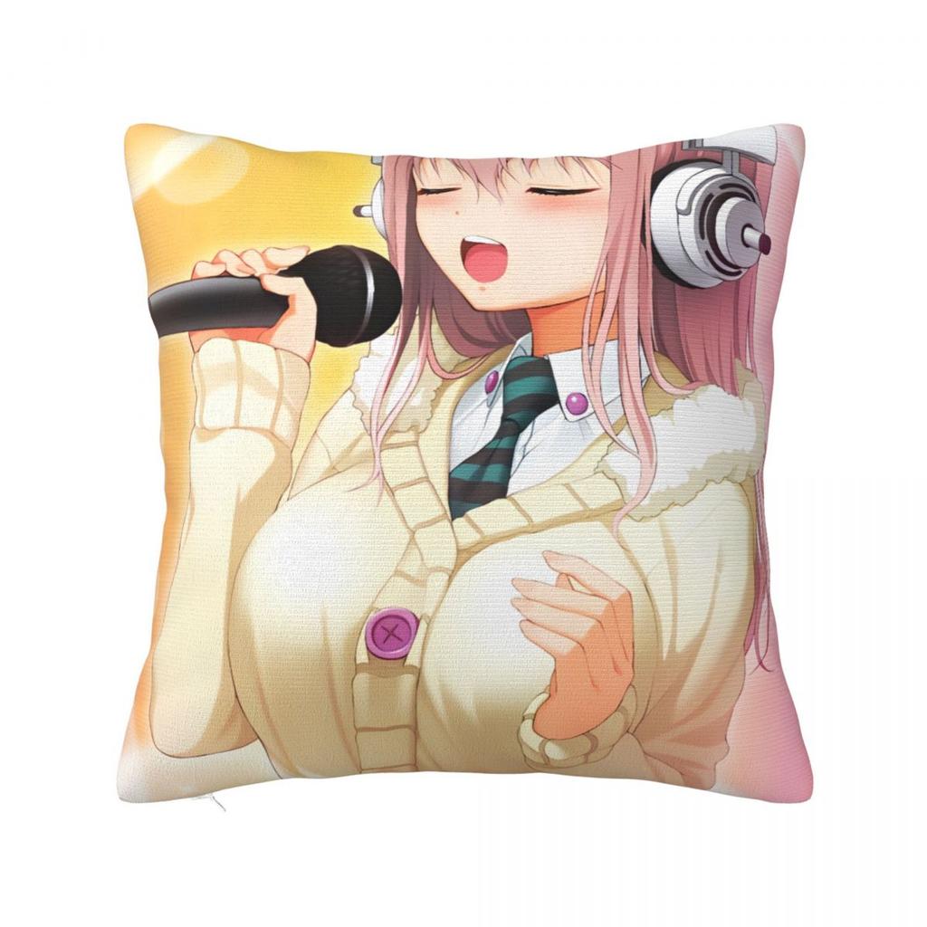 Pillow Cover Japanese Anime Super Sonico Manga Custom Diy Cushion Cover Pillow Case For Chair Sofa Home Decoration Pillowcases