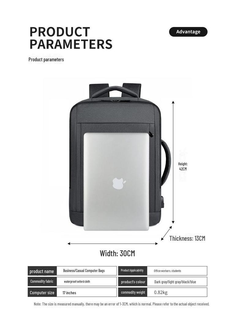 Pánský rozšiřitelný voděodolný batoh na notebook s velkou kapacitou pro studenty