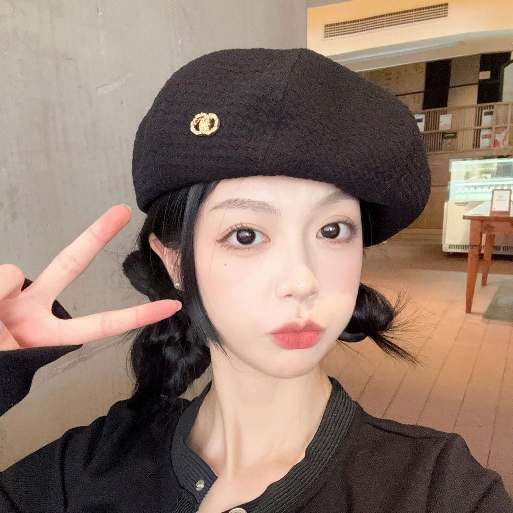 Beret Hats for Women In Autumn and Winter Japanese Style Painter Hats That Make The Face Look Small and Versatile Large Head Pumpkin Bud Hat