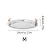 1PC Electroplating Color Decoration Stainless Steel Scandinavian Storage Round Tray Ins Wind Round Tray Wooden Handle