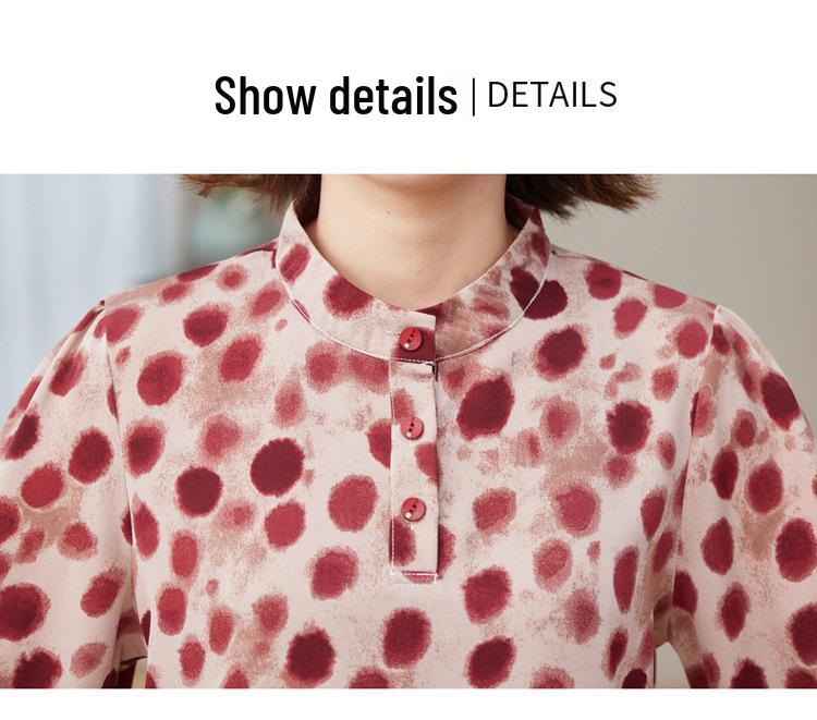 Versatile Floral Slim-fit Long-sleeve Top for Middle-aged and Elderly Women - Plus Size Mother's Wear Pullover