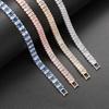 Yousheng Women Bracelet Colorful Cubic Zirconia Jewelry Rectangular Rhinestones Bracelet Birthday Gift