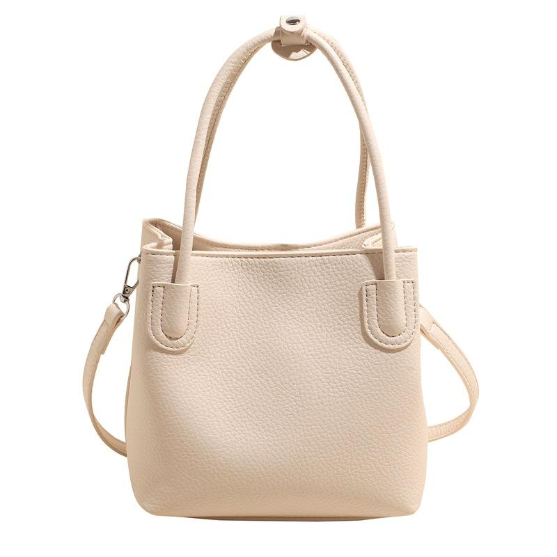 2025 Spring Simple Versatile Fashion Solid Color Portable Bucket Bag Premium Commuter Casual One Shoulder Crossbody Women's Bag