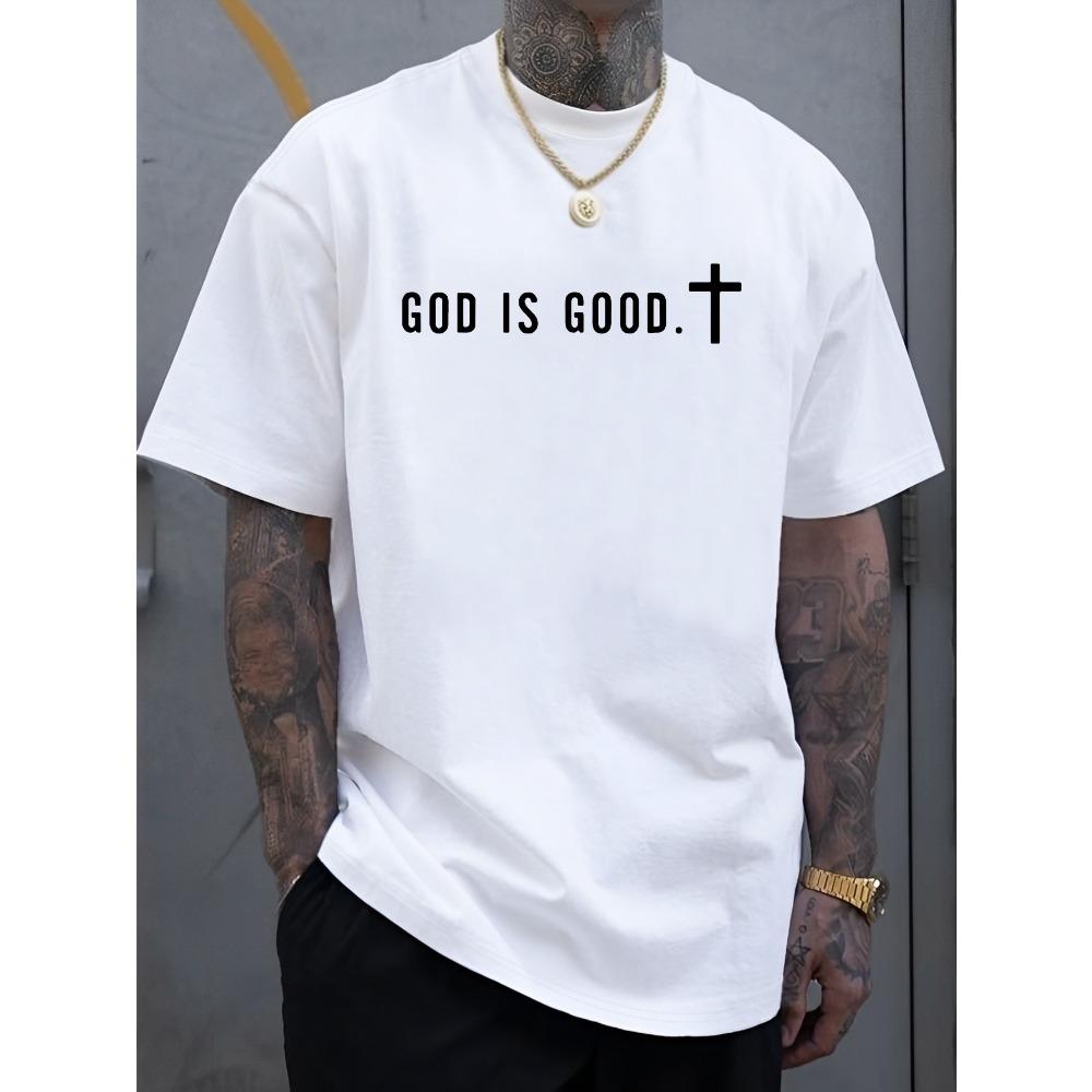 European sizes Men's New Stylish Short-Sleeve T-Shirt with a Trendy Cross And Personalized Letter Print, Perfect for a Cool And Fashionable Summer