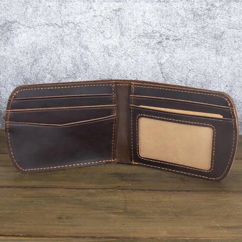 

Мужской кошелек ручной работы с цельнозерновым тонким изогнутым передним карманом, мужские бумажники и бумажники из итальянской кожи дубильная кора