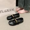 French Retro Mary Jane Shoes Women's 2025 Spring New Versatile Shallow Mouth Flat Bottom European Station Round Head Single Shoes Comfortable