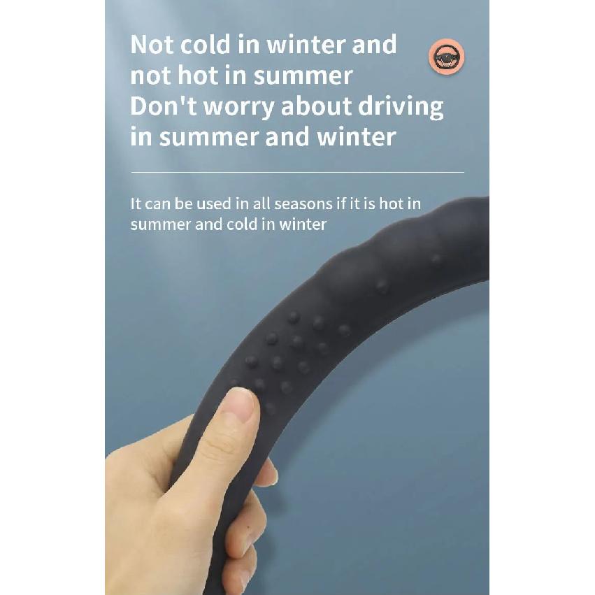 Silicone Steering Wheel Cover Suitable for 38cm Diameter Car Accessories Interior Steering Wheel Protective Decoration Universal