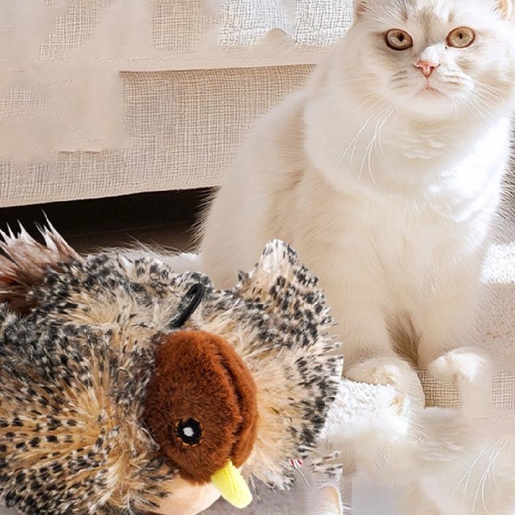 Life Like Bird Sound Cats Toy Safe Plush Bird Toy With Automatic Chirping for Cats Entertainment Indoor Engagement Toy