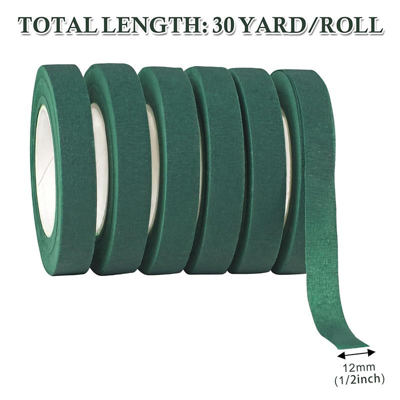 6Roll 30Yards Floral Tape 1.2cm Flower Floral Tapes for Bouquet Stem Wrapping Floral Crafts Wedding Bouquet Floristry Tape Set