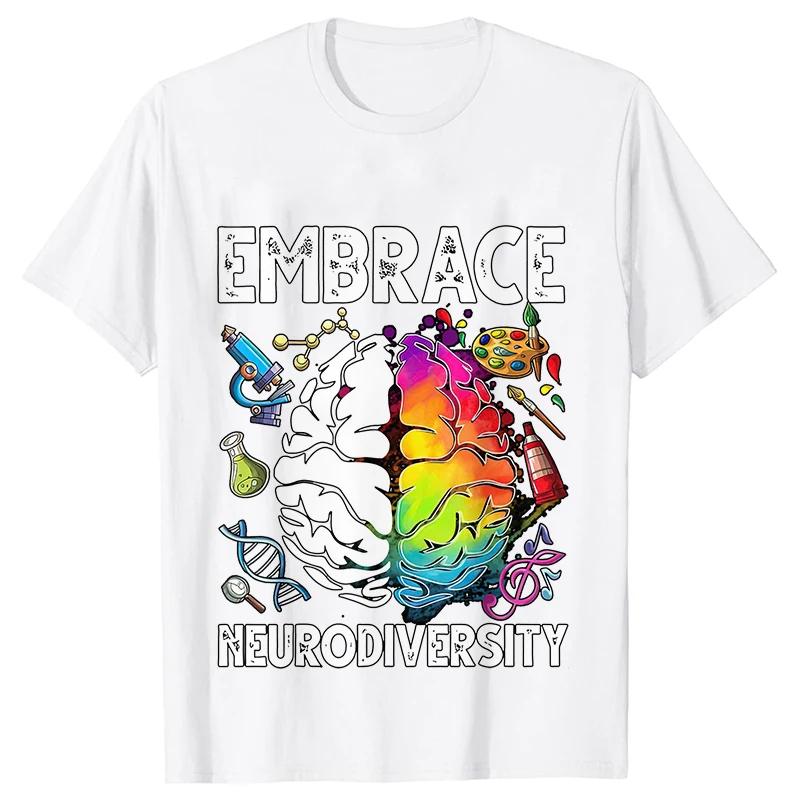 Akzeptiere Neurodiversität Shirt für Frauen Autismus Bewusstsein Mutter Grafik T-Shirts Kurzarm Übergröße T-Shirt Frauen Tee Kleidung
