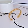 Chic European & American Luxury Metal Bangle with Hollow English Letters