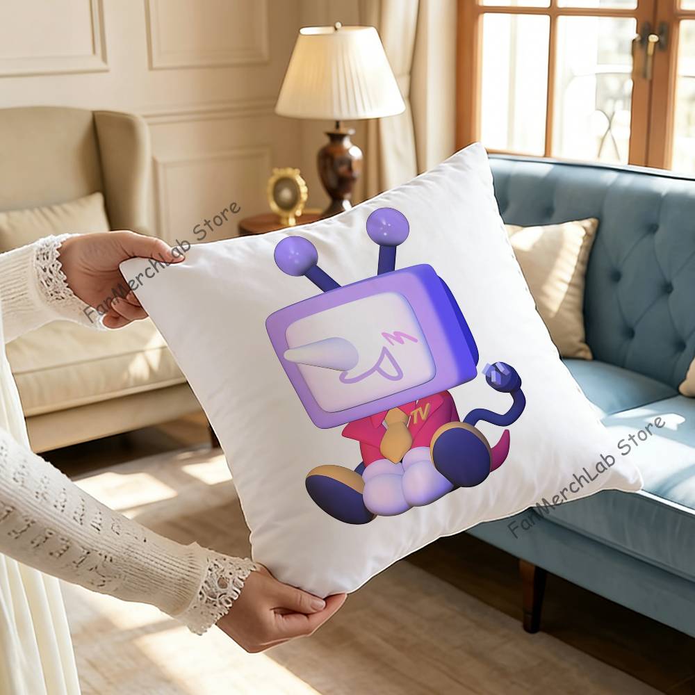 Game DDeltarune TTenna Pillow Covers Cartoon Sofa Decorative Home Doublesided Printing Short Plush Cute Cushion Cover