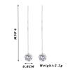 Long Ear Line Drop Earrings for Women Fashion Round Crystal Dangle Earrings Korean Sweet Temperament Jewelry Accessories