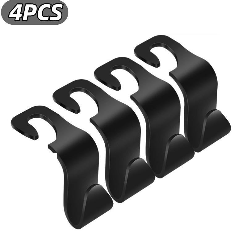 

4pcs Car Headrest Storage Hooks - Versatile Organizer for Back Seat, Secure Strap Attachment, Ideal for Travel Essentials