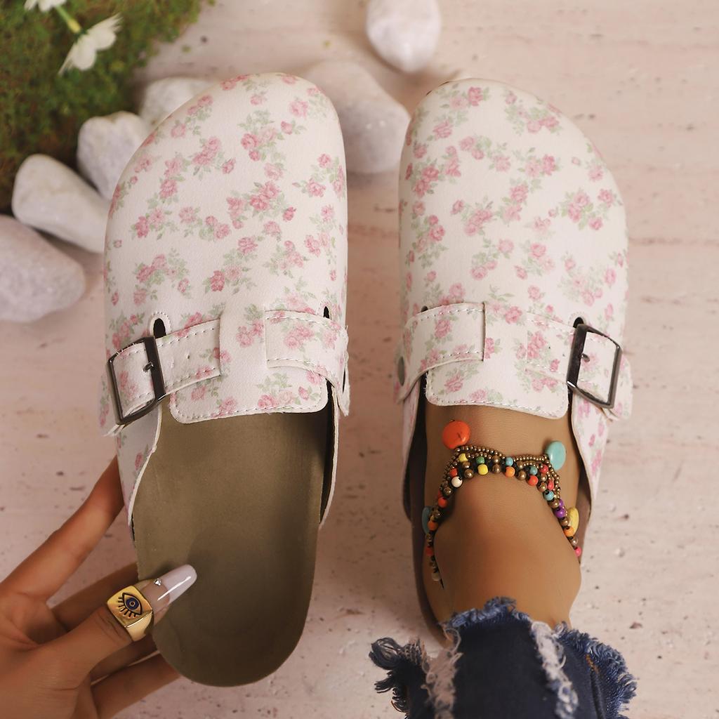 Mode Damslippers Casual Mysiga Sandaler Mode Mules Slippers Damer Nya Retro Enfärgade Platta Damskor Baotou Tofflor Damer