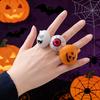 Halloween LED Rings, Light Up Finger Rings Toy for Kids Adults, Spooky Pumpkin Ghost Eyeball Luminous Rings for Party Favors Treats Goodie Bag Filler