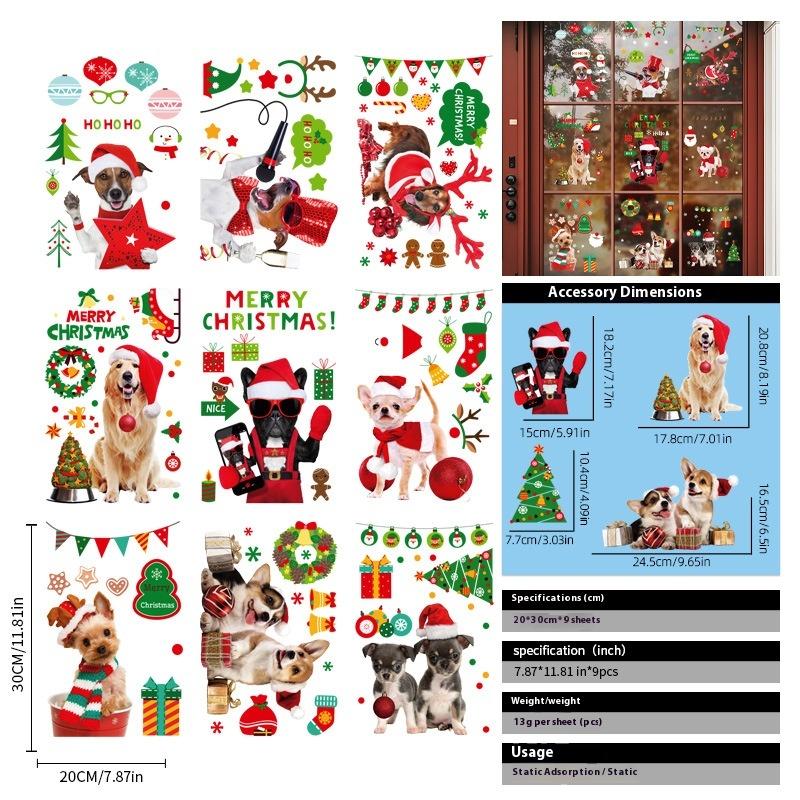Santa Claus Christmas Ornaments Static Stickers Window Grilles Scene Arrangement Glass Doors Stickers Windows