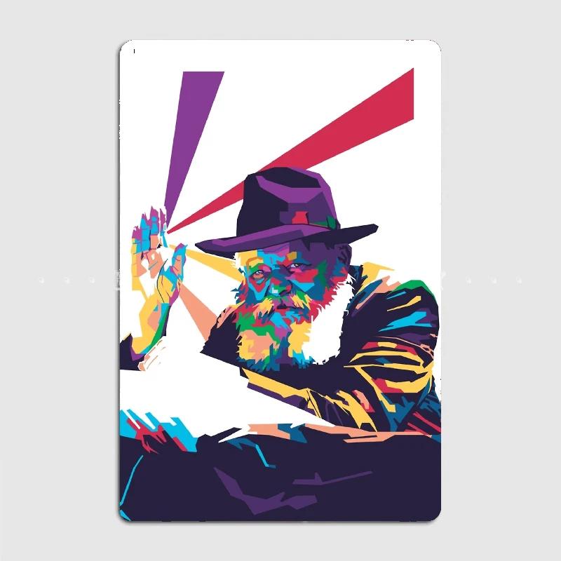 

Менахем Мендель Шнеерсон Мендель Шнеерсон Металлическая табличка Постер Настенная роспись Дизайн кухни Таблички Жестяная вывеска Постеры 20x30cm