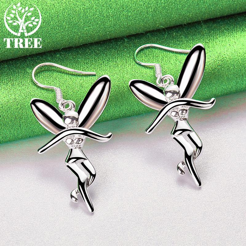 Beautiful 925 Sterling Silver Fairy Drop Earrings For Women Birthday Anniversary Party Creative Design Jewelry Charm Accessories