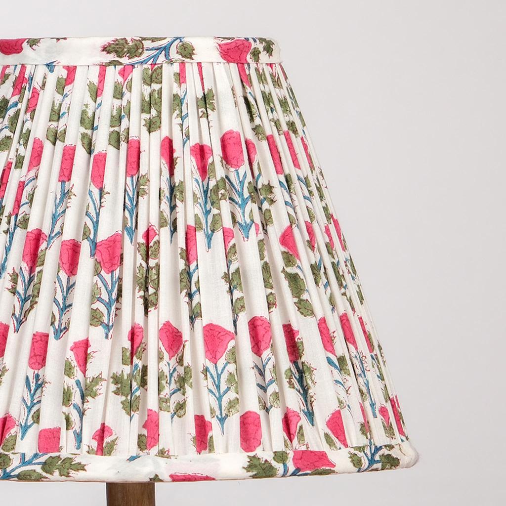 White Pink Block Print Empire Lampshade