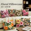 2D Floral Flowers Patters Pillowcase 45x45cm Butterfly Sofa Cushion Cover Lifelike Sunflower Pillow Cloth Cover Sofa Decor