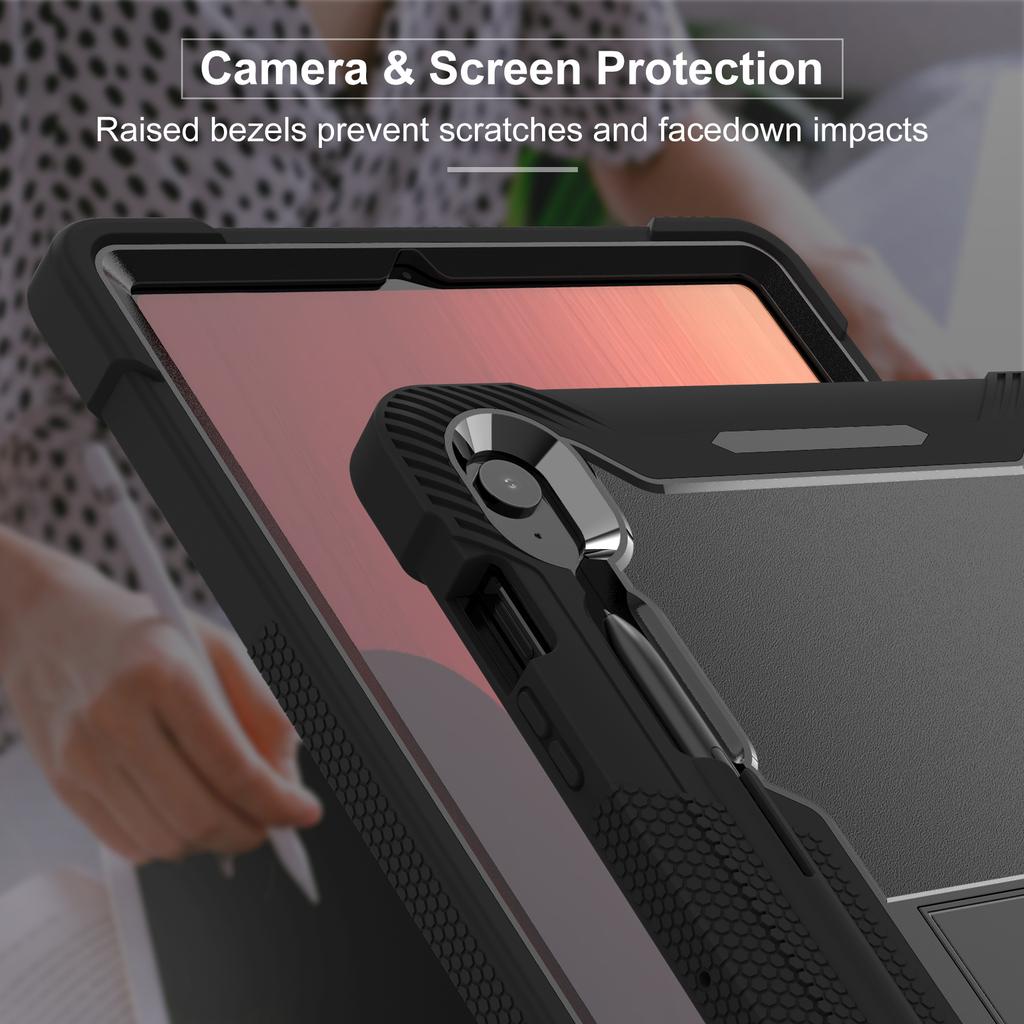 Anti-Slip Armor Case For Samsung Galaxy Tab S10 FE Plus 2025 13.1 Inch SM-X620 SM-X626B 3-Layers Hybrid Stand Cover Shockproof