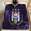 1 ks Flanelová deka s potiskem Royal Sporting Club Anderlecht, Vysoce kvalitní, Pro všechna roční období, Domácí dekorace, Teplo a pohodlí, Ideální jako vánoční dárky