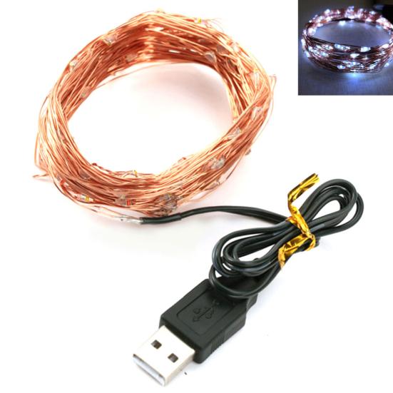 2/5/10m Waterproof Copper USB LED Fairy Wire 5V String Light Wedding Party Decor