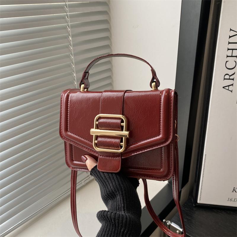 Fashion ins simple women's bag portable small square bag women's spring new shoulder messenger bag new design