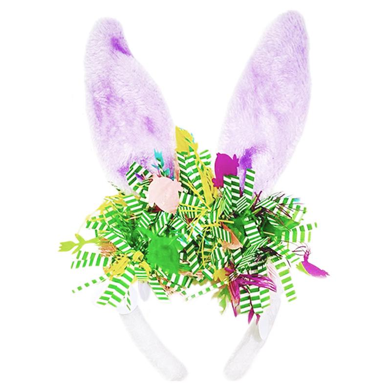 Children Headwear Comfortable Rabbit Ear Headband Animal Headband Stylish Easter Party Photo Prop For Easter Egg Hunt Party