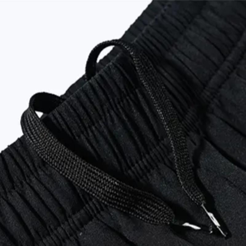 Li-Ning Summer Mens Comfortable Versatile Simple Round Neck Pullover Breathable Skin-Friendly Casual Sports Suit Unisex suit Black AHSVE27-1+YATV113-1