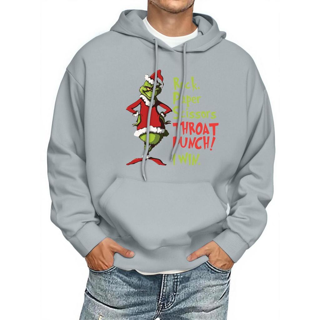 Men's Print Hooded Sweatshirt Long-Sleeve Casual Pullover Hoodie Hooded Sweatshirt