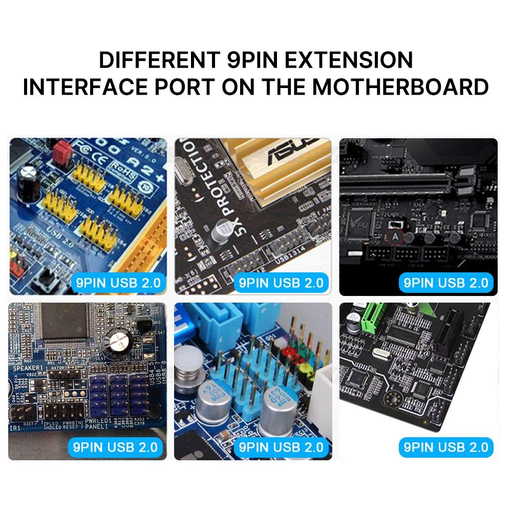9Pin USB Splitter 1 To 4 - Motherboard USB Expander Adapter (9-Pin Interface)