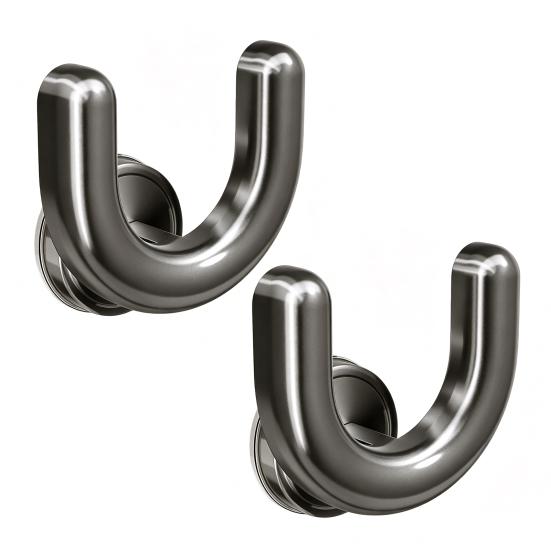 

2PCS Shoe Rack U Shape Suction Cup Hook Non-Slip Stable Support No Drilling Slipper Rack for Towels Bathroom 2pcs серый