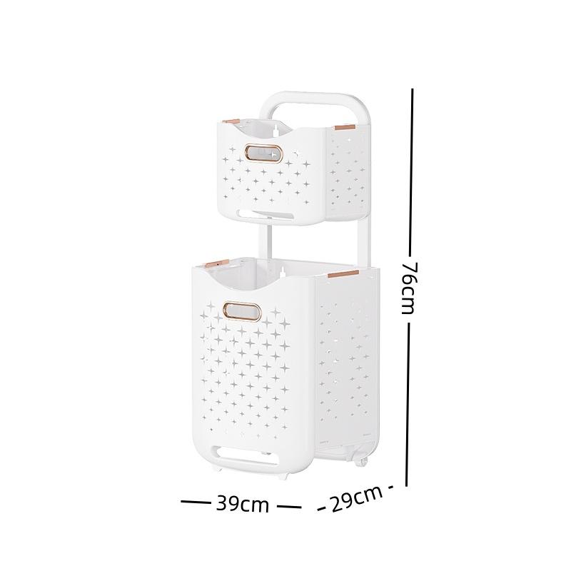 Coș de depozitare haine murdare Coș de rufe pliabil din plastic Coș de rufe acasă Organizator pentru produse de baie Toaletă cu mai multe straturi Coș de rufe Roți