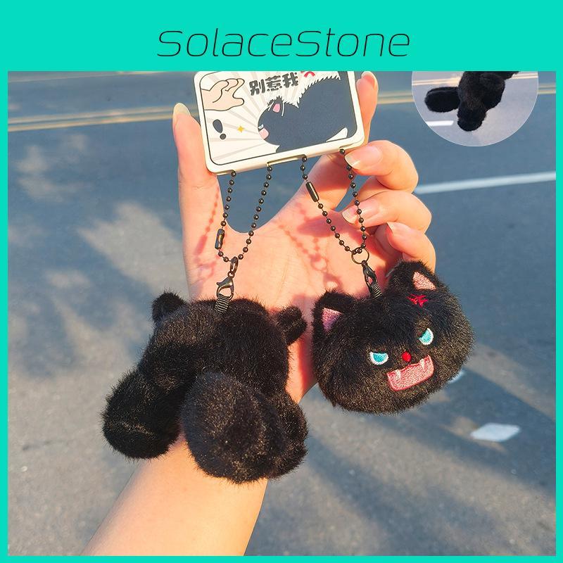 Naštvaný Jinnew Kreativní Zubatá Kočka s Magnetickou Přítažlivostí Klíčenka Pouzdro na Sluchátka