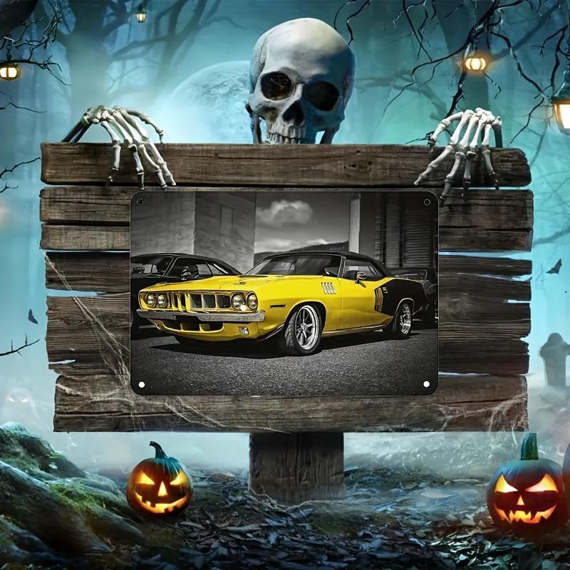 2D Flat 30*20cm Wooden Vintage Muscle Automobile Wooden Sign Classic Vehicle Wooden Plate Wall Art, Retro Home Decor Plaque for Living Room, Bedroom