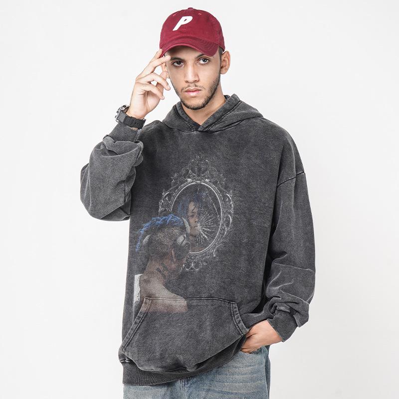 American Retro XXXTentacion Character Print Hip Hop Hoodie Sweatshirt