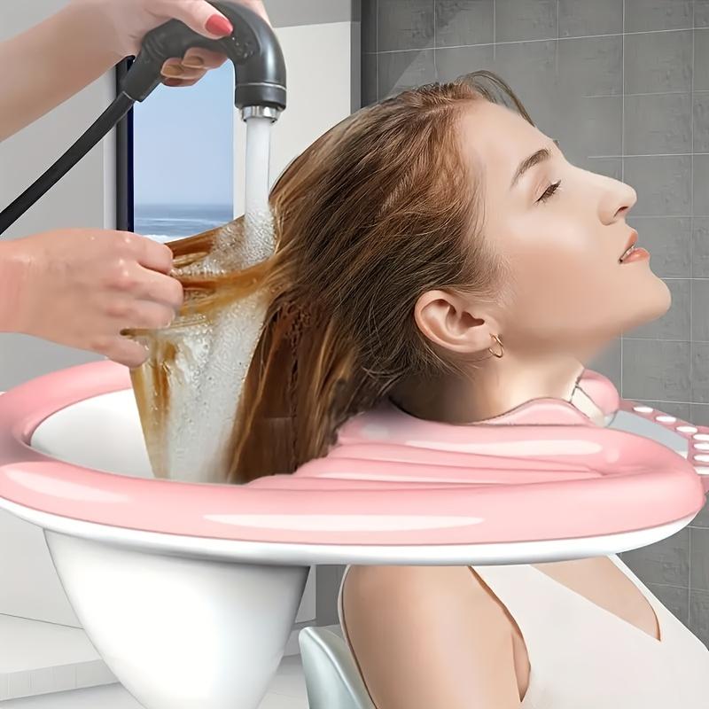 Inflatable Shampoo Basin - Portable, Soft, Comfortable, and Lightweight with Air Pump and Drainage for Elderly, Disabled, Pregnant Women