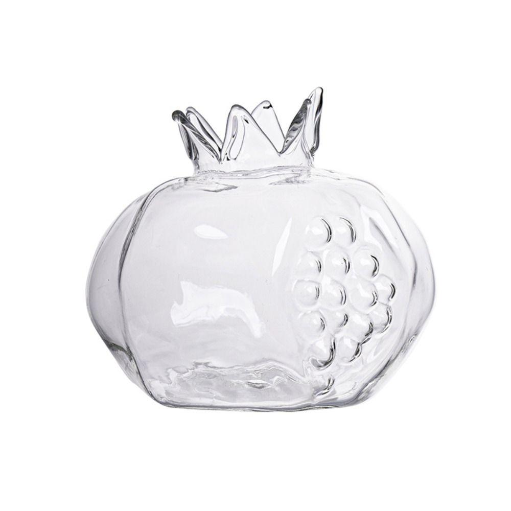 Transparent Pomegranate Glass Vase Pomegranate Fruit Vase Mini Hydroponic Flower Vase  Desktop